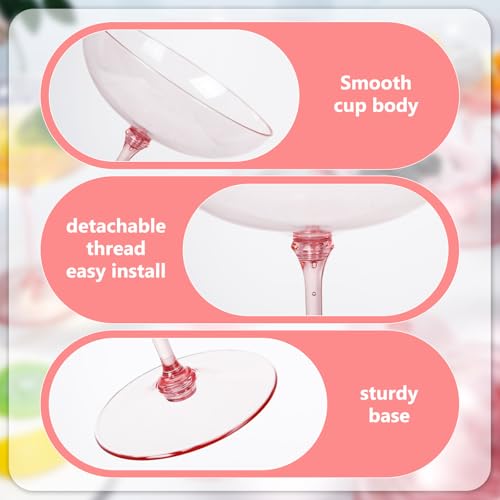 24 Pcs Plastic Coupe Glasses 9 oz Disposable Martini Glasses for Cocktails (24 Count)