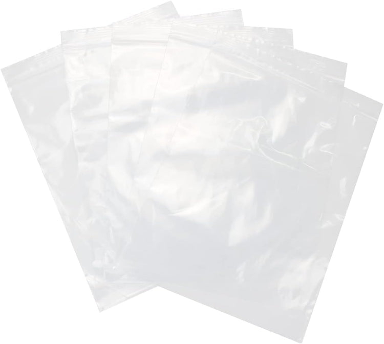 8" X 10" (100 Bags) 2 Mil Clear Reclosable Zip Plastic Poly Bags, Quart with Resealable Lock Seal Zipper