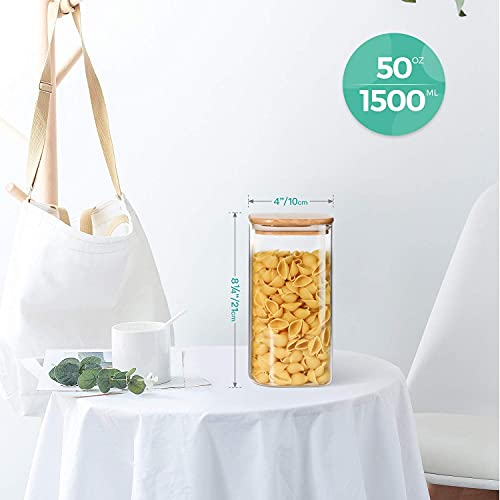 Glass Storage Containers with Lids 1.6 Qt (1.6 qt x 3)