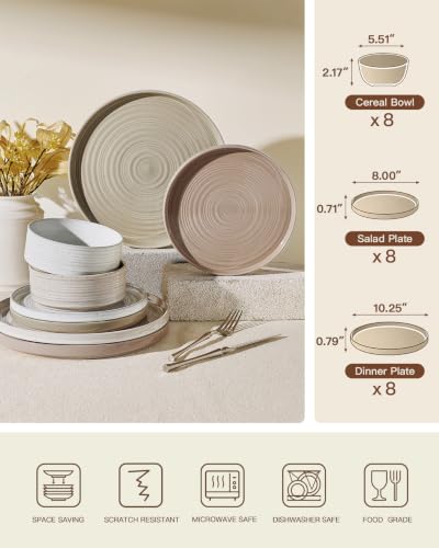 Stoneware Dinnerware Sets (24 Count)