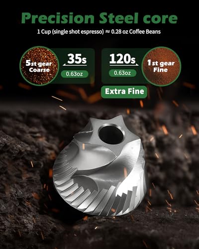Stainless steel Burr Manual Coffee Grinder for Drip (Stainless steel Burr-Slivery)