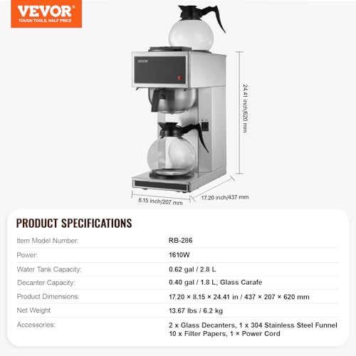 Commercial Drip Coffee Maker 12 Cups Coffee Machine Drip Style