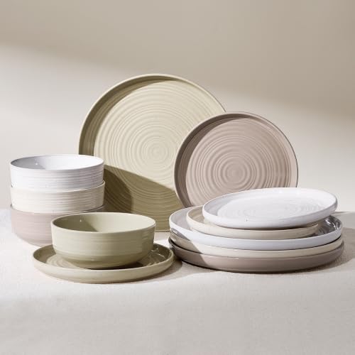 Stoneware Dinnerware Set for 4 (Multicolor)