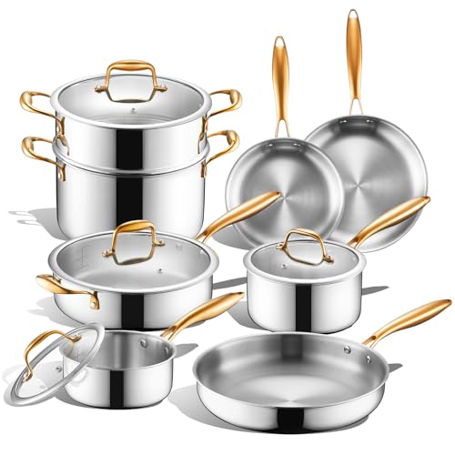 Triple Ply Stainless Steel Pots and Pans Set