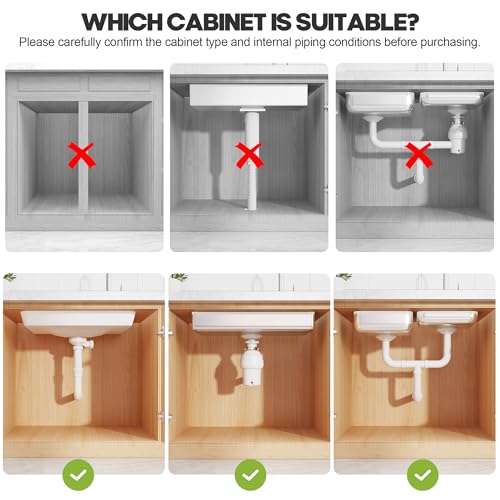 1 Pack-16"-26"W Expandable Under Sink Organizer With Upgrade Ball-Bearing Slide,2-Tier Pull Out Under Cabinet Organizer Height Adjustable,Not Suitable For Cabinets With Partitions In The Middle (1 Pack-16"-26"W / White)