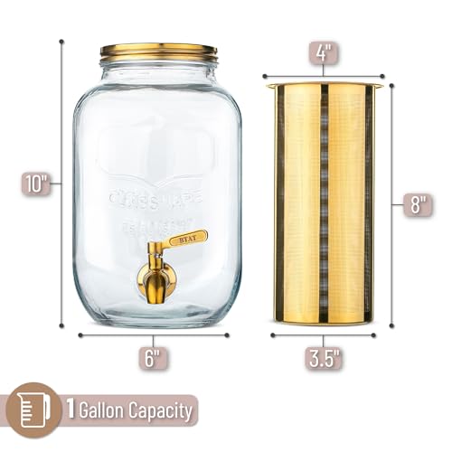 BTaT 1 Gallon Cold Brew Coffee Maker (Gold)
