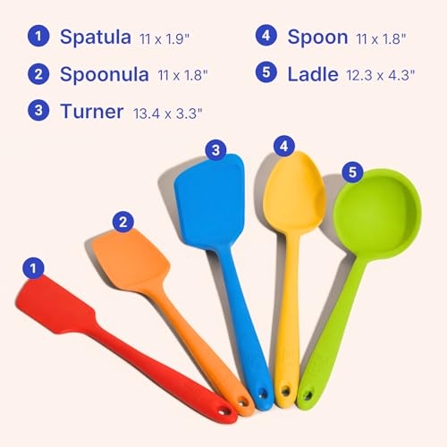 5 Piece Silicone Kitchen Utensils Set (Rainbow / 5 - Piece Set)