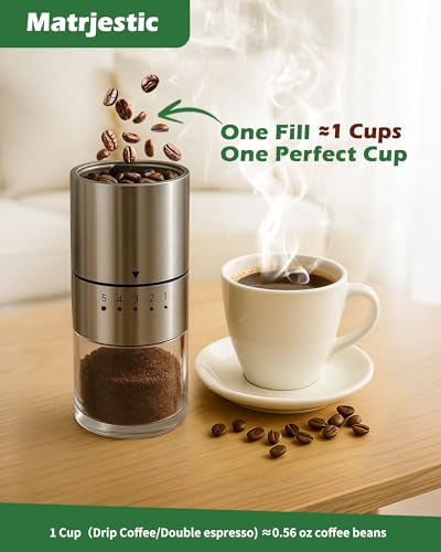 Stainless steel Burr Manual Coffee Grinder for Drip (Stainless steel Burr-Slivery)