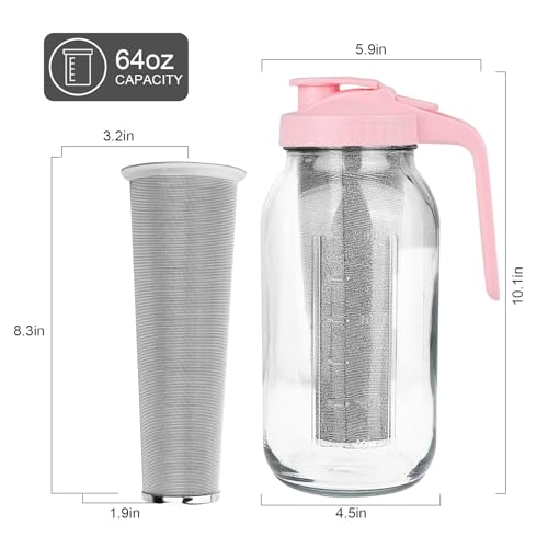 Cold Brew Coffee Maker (Pink / 64 Ounces)