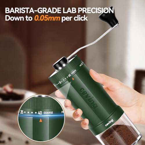 World's First 60g Large Capacity Manual Coffee Grinder (MEGA Green / Ceramic Burr)