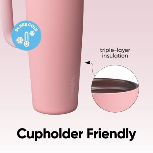 FreeSip Tumbler Stainless Steel Water Bottle 30 oz Rose Quartz (Rose Quartz / 30 Ounces)