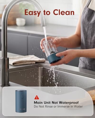 Larger Capacity Rechargeable Electric Salt and Pepper Grinder Set (Blue)