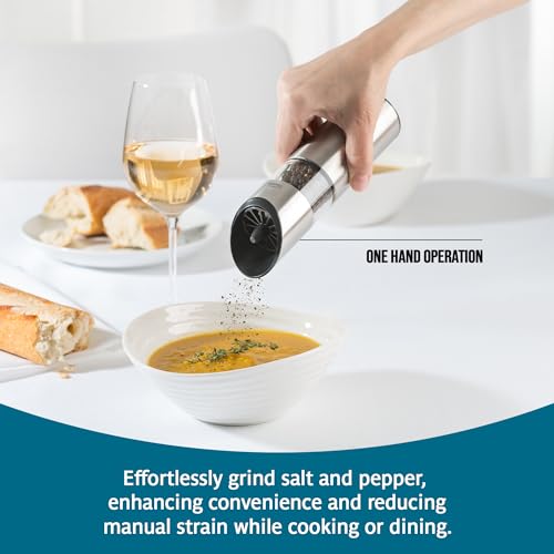 Graviti Battery Operated Salt & Pepper Mill Set