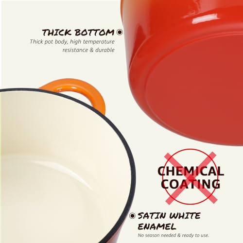 Enameled Cast Iron Dutch Oven (4.5 Quart / Pumpkin)