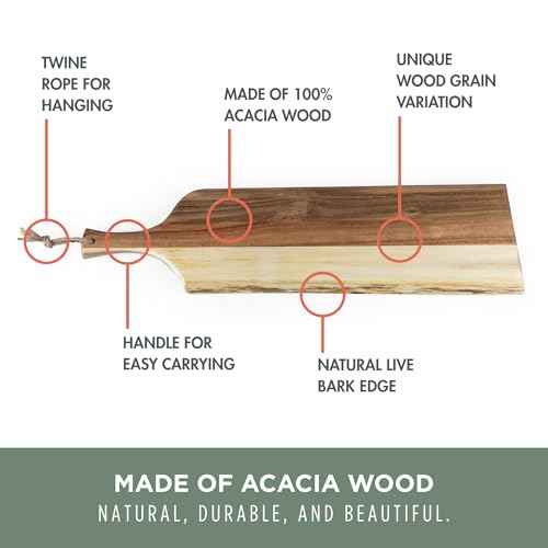 Artisan Set of 3 Acacia Charcuterie Board with Raw Wood Edge (3 Count)