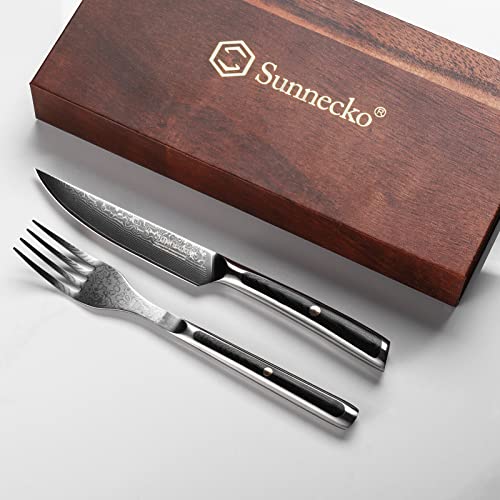 Damascus Steak Knife Set of 2 (4 Count)