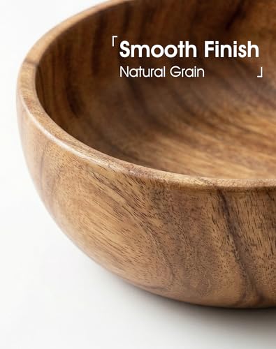 Wooden Salad Bowls Set of 3 (Brown 3 Sizes(set of 3))