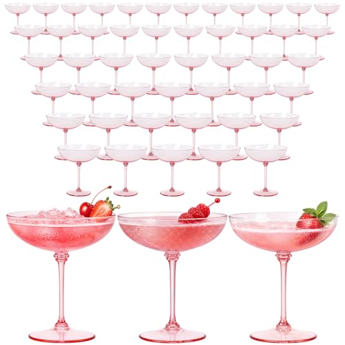 48 Pcs Plastic Coupe Glasses 9 oz Disposable Martini Glasses for Cocktails (48 Count)