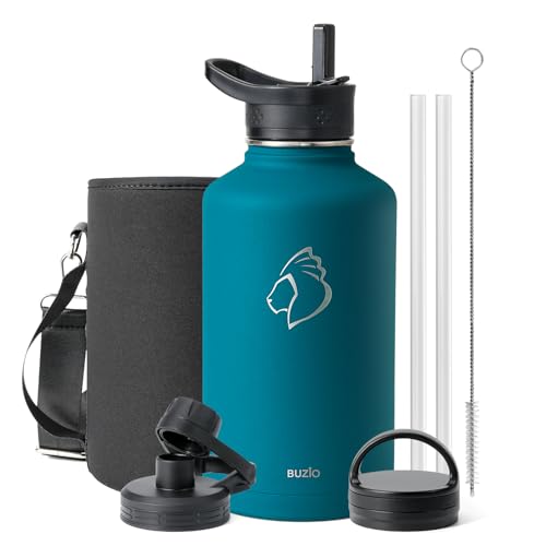 Half Gallon Water Jug Insulated Stainless Steel (64 Ounces / Dark Blue)