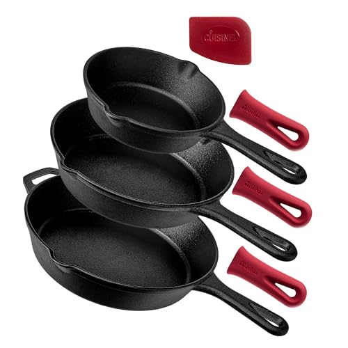 Cast Iron Skillets Set (6"+8"+10")