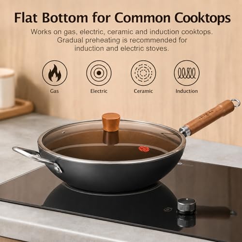 Carbon Steel Wok with Lid (12.59")