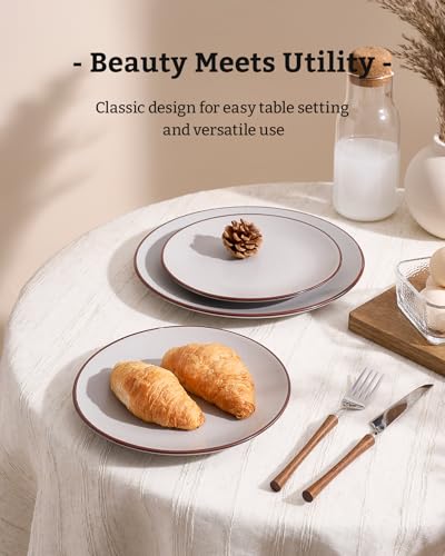 Venus Ceramic Plates and Bowls Sets (Light Gray / Serves 6 (18pc))