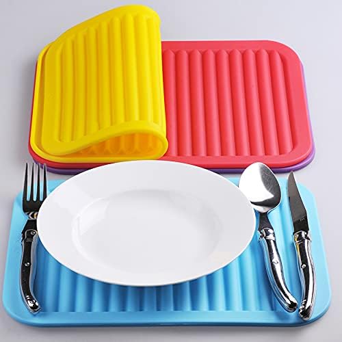 Smithcraft Silicone Trivets Mats for Hot Dishes and Hot Pots, Hot Pads for Countertops, Tables, Pot Holders, Spoon Rest Small Drying Mats Set of 2 Many Colors for Your Choose (Light Grey)