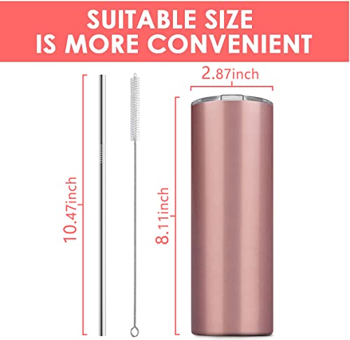 6 Pack Stainless Steel Skinny Tumbler (White / 6 Count (20 oz))