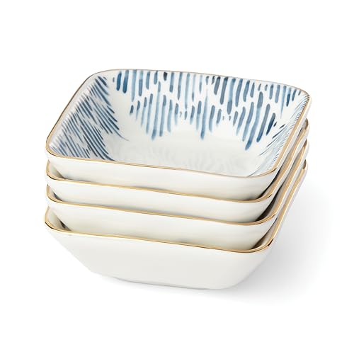 Blue Bay 4 Piece Stacking Dip Bowl Set (Snack Bowls, Square)