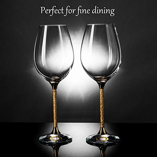 Crystal Gold Foil Wine Glasses Set Lead (2 Count)
