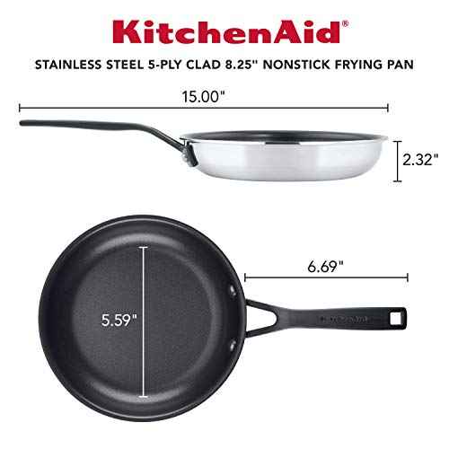 5 Ply Clad Polished Stainless Steel Nonstick Fry Pan