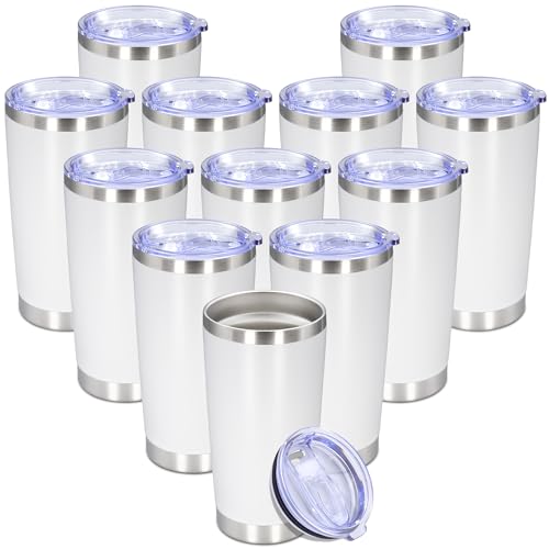 20 oz Tumbler Insulated Tumblers Stainless Steel Coffee Mug (White)