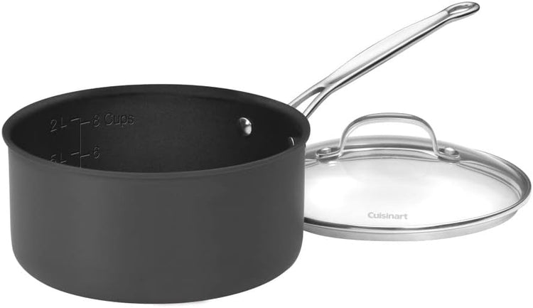 Cuisinart 6193-20 Chef's Classic Non-Stick 3-Quart Nonstick-Hard-Anodized, Saucepan w/Cover - Nestoria