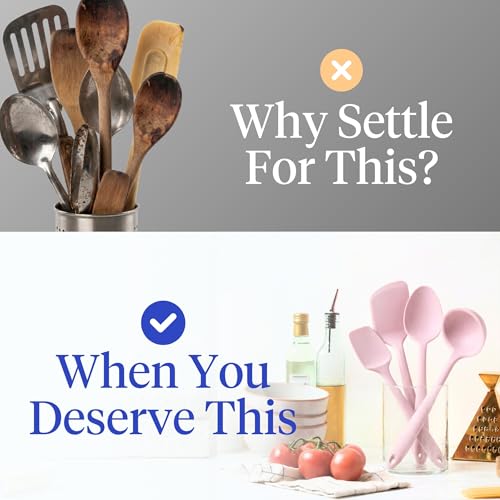 5 Piece Silicone Kitchen Utensils Set (Rose / 5 - Piece Set)