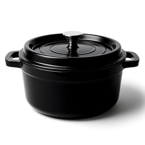 6.5 Quart Dutch Oven Pot with Lid (6.5 QT / Black)