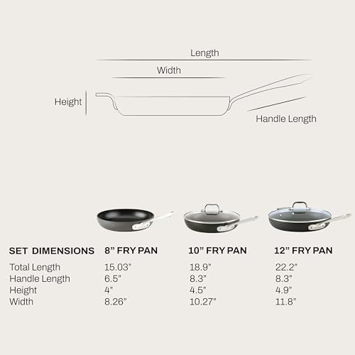 HA1 Hard Anodized Nonstick Fry Pan Set
