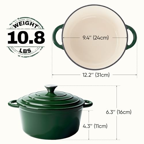 4.5 Quart Dutch Oven Pot with Lid (4.5 QT / Green)