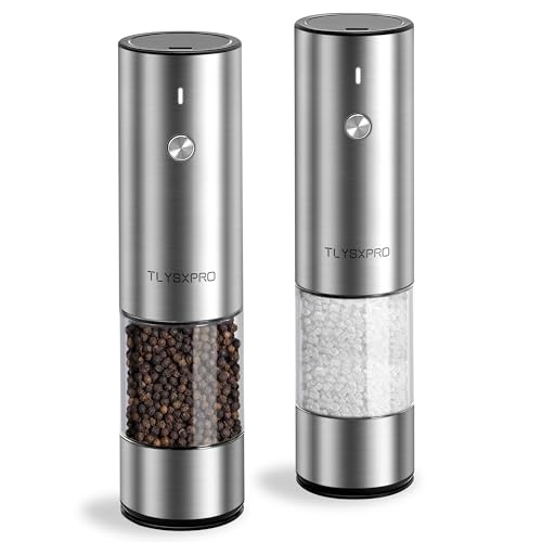 Electric Salt and Pepper Grinder Set (Stainless Steel)