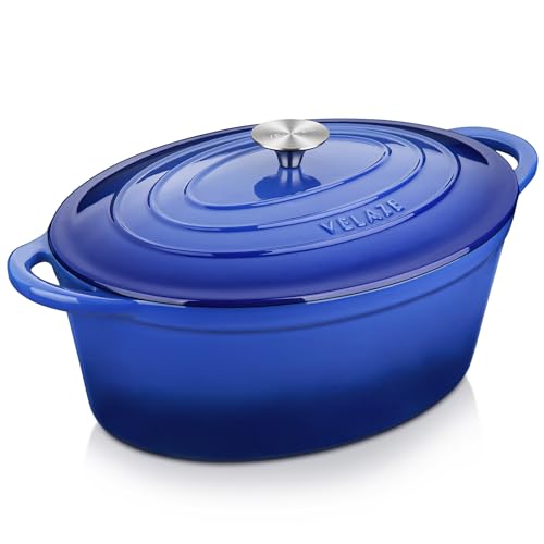 7.5 QT Oval Enameled Cast Iron Dutch Oven Pot with Lid