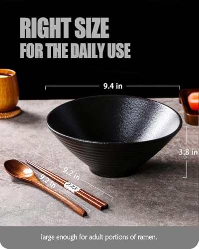 Ceramic Japanese Ramen Bowls (Matting Black)