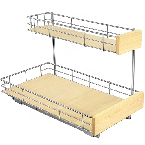 SELECT™ Pull Out Under Sink Kitchen Cabinet Organizer (11.5"W x 21"D Wood)