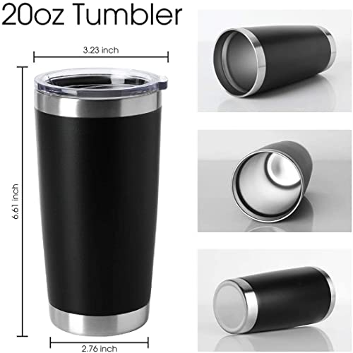 20oz Tumblers Stainless Steel Mugs with Lid Double Wall Vacuum Insulated Coffee Cups for Cold & Hot Drinks (Mix-A / 12 Count (Pack of 1))