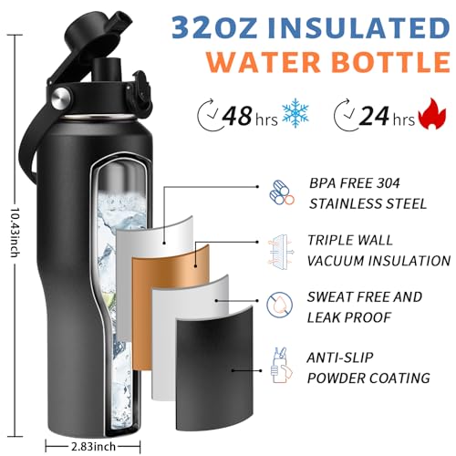 32oz Insulated Water Bottle with Carrier Bag (Shadow / 32 Ounces)