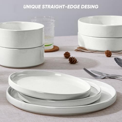16 Piece Stoneware Dinnerware Sets with Pasta Bowls (16 Count)
