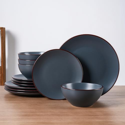 Venus Plates and Bowls Sets (Charcoal / Serves 4 (12pc))