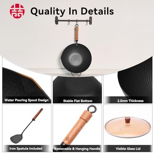 Carbon Steel Wok with Lid (12.59-inch-DBH)