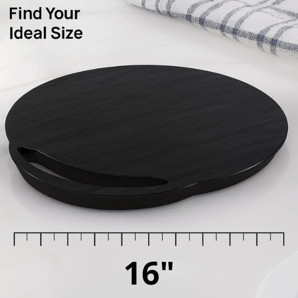 Ibyx Elegant Round Sliding Tray for Your Pressure Cooker, Air Fryer & Heavy Kitchen Appliances - Sturdy, Slides Easily from Under The Cabinet (Natural, 16β)
