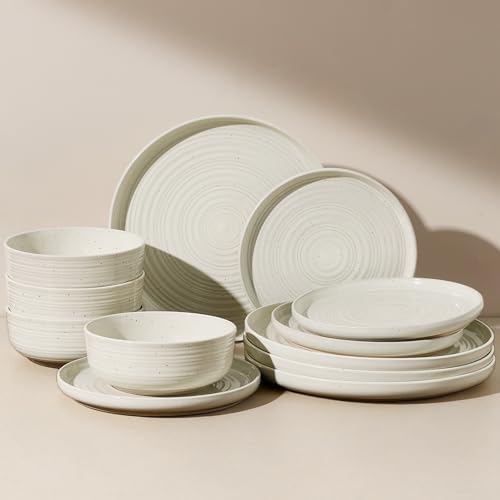 Stoneware Dinnerware Sets for 4 (Cream)