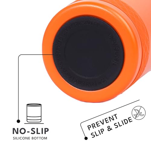 Recess Lowball 10oz Stainless Steel Tumbler Whiskey Glass w (10 Ounces / Orange)