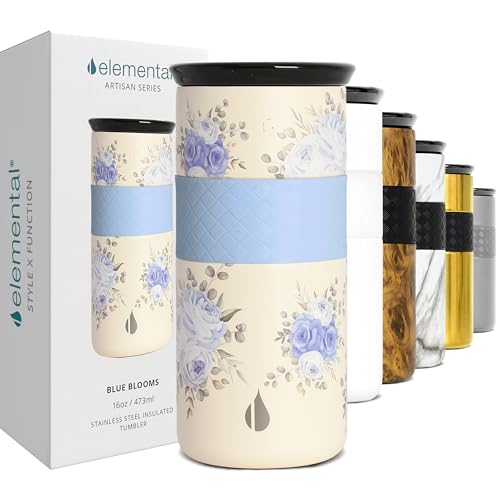 Artisan 16oz Triple (16 Ounces / Blue Blooms)